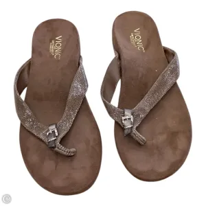 Sandals Flip Flops By Vionic In Brown, Size: 10