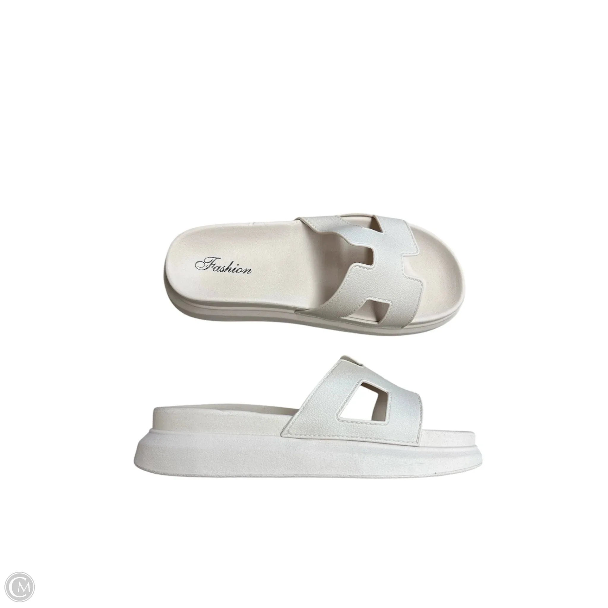 Sandals Heels Platform By Clothes Mentor In Tan, Size: 7