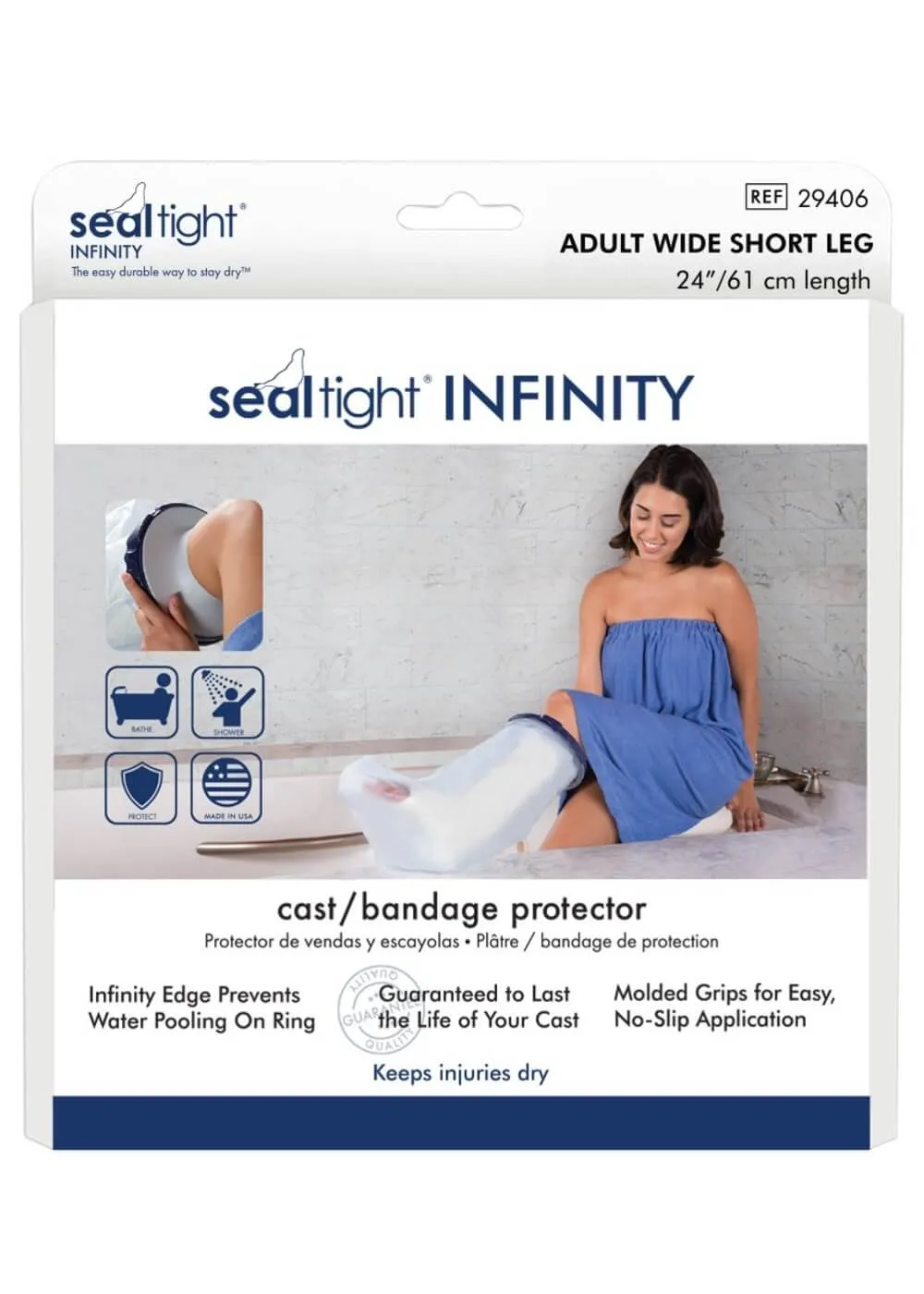 Seal-Tight Waterproof Cast Cover - Adult Short Wide Leg 29406
