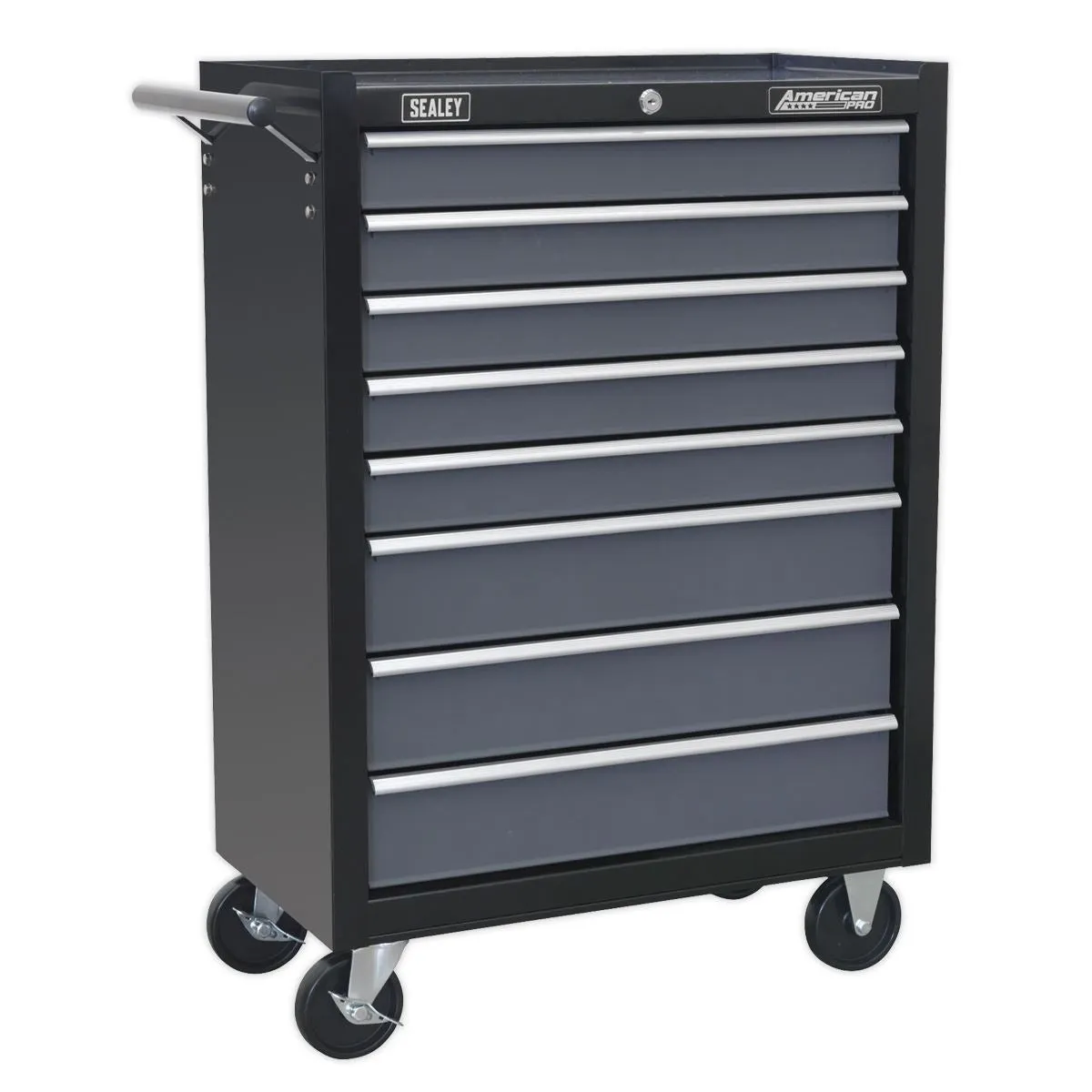 Sealey American Pro Rollcab 8 Drawer with Ball-Bearing Slides - Black/Grey