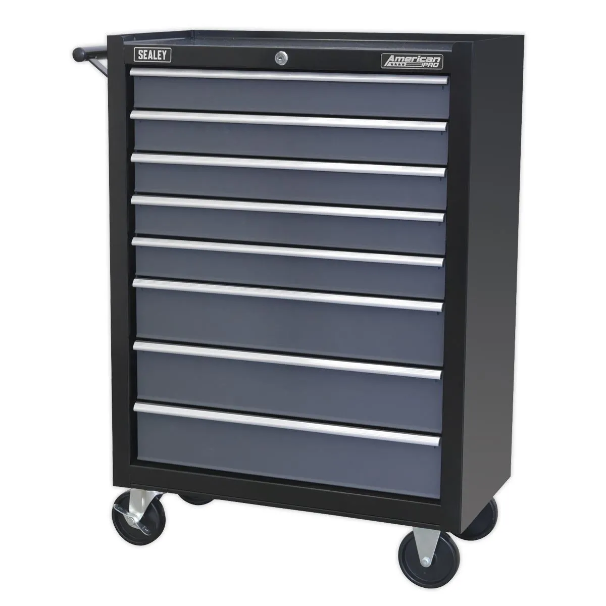 Sealey American Pro Rollcab 8 Drawer with Ball-Bearing Slides - Black/Grey