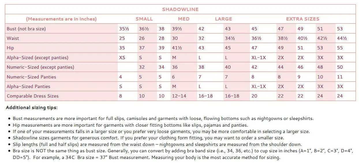 Shadowline Satin Essentials Chemise Slip Nightgown