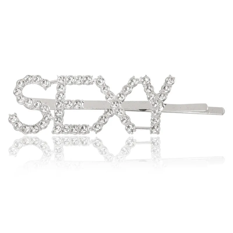 Silver Sexy Word Hairclip