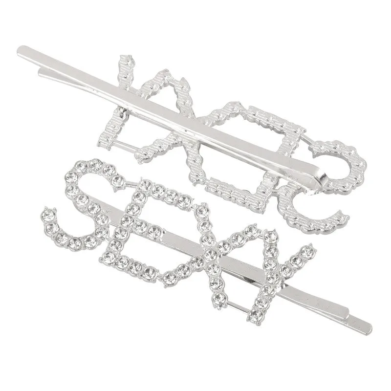 Silver Sexy Word Hairclip