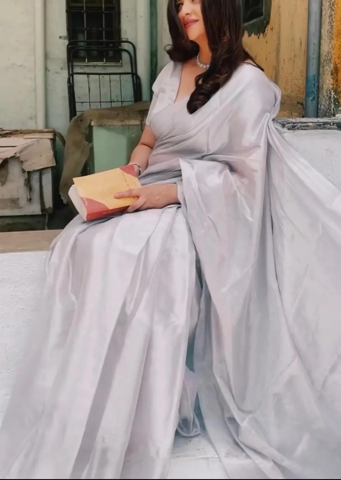 Silver Tissue Silk Saree With Blouse