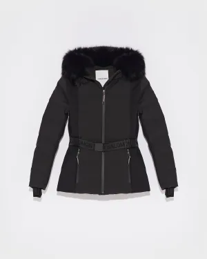 Ski jacket with fox fur hood