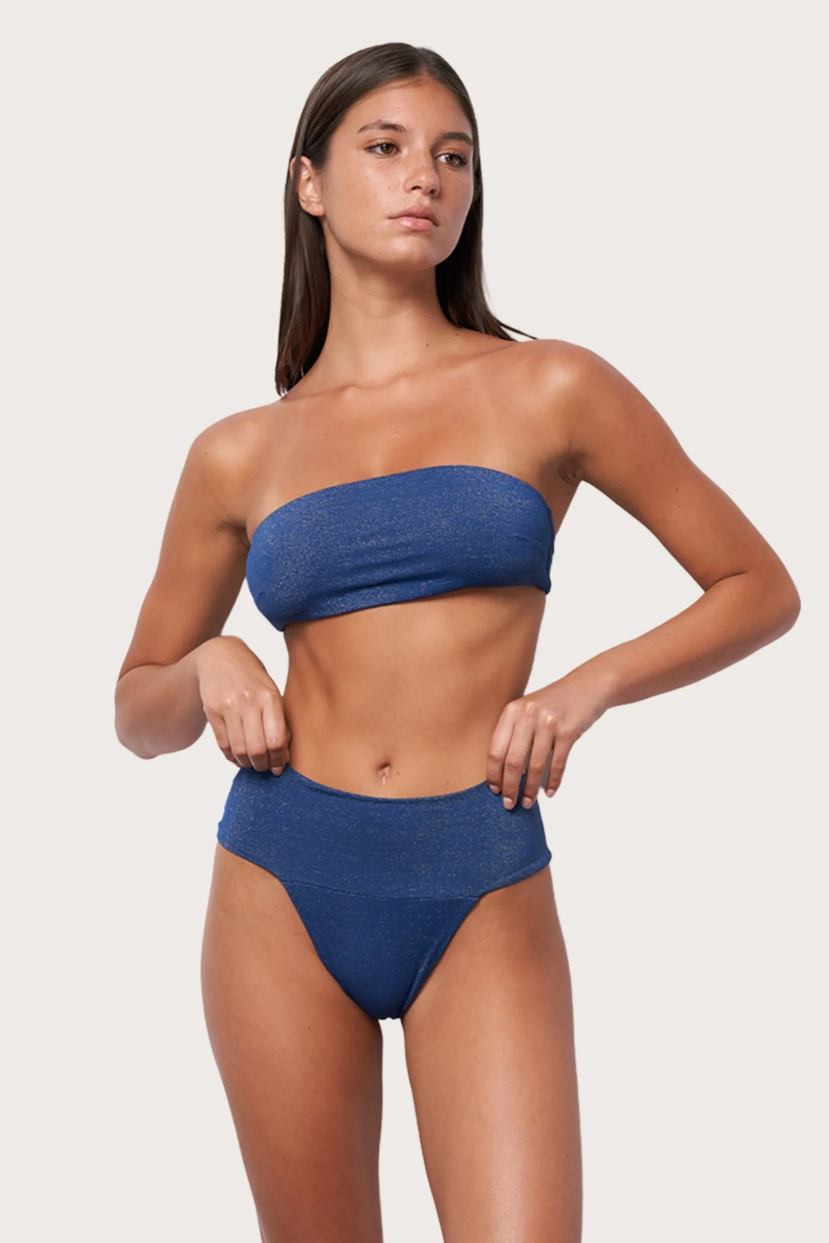 Slide Bandeau Bikini Top - Abyss Shimmer