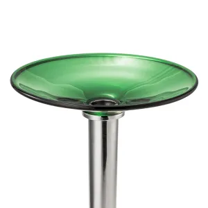 Small Brass or Silver Candle Holder with Glass and Brass Bobeché