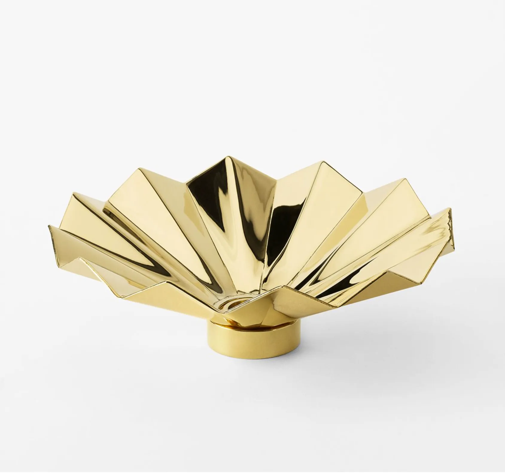Small Brass or Silver Candle Holder with Glass and Brass Bobeché