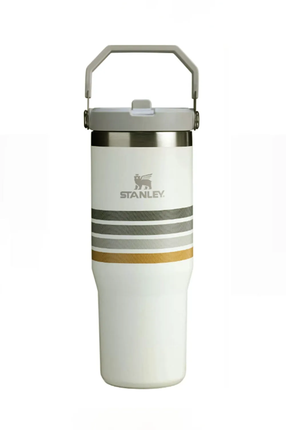 Stanley 30 oz The Varsity IceFlow Flip Straw Tumbler in Cream Ash Stripe | 10-09993-357