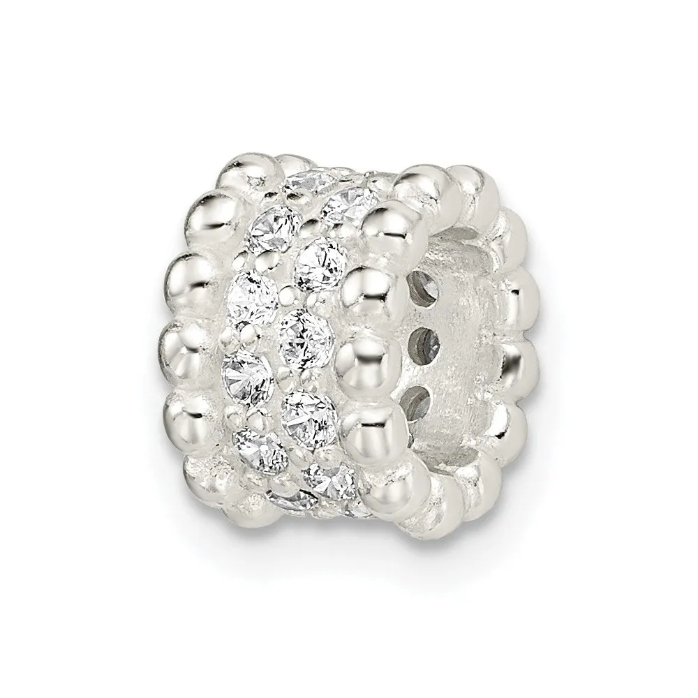 Sterling Silver CZ Chain Slide