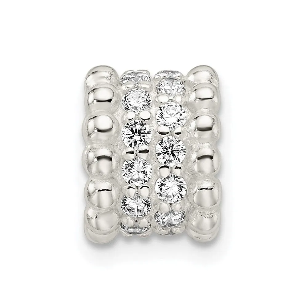 Sterling Silver CZ Chain Slide