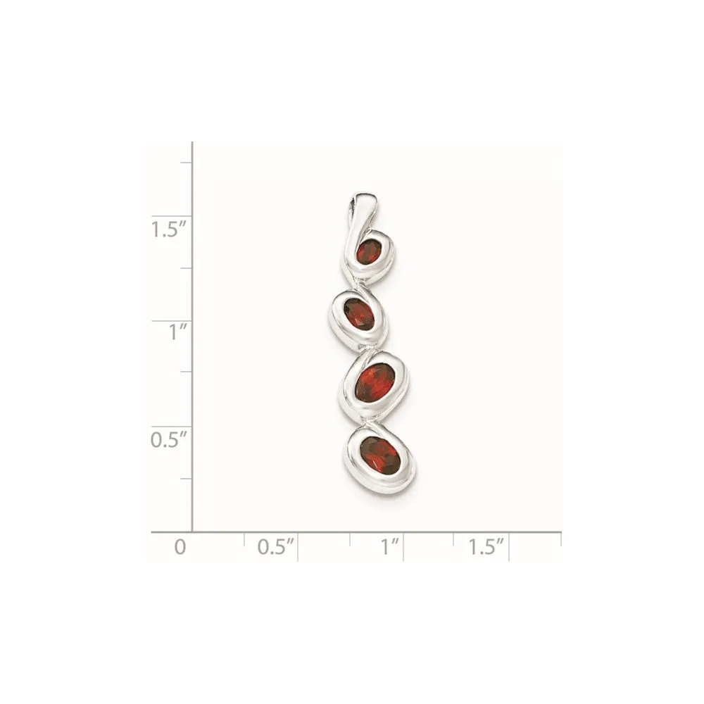 Sterling Silver Red CZ Pendant