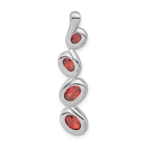 Sterling Silver Red CZ Pendant