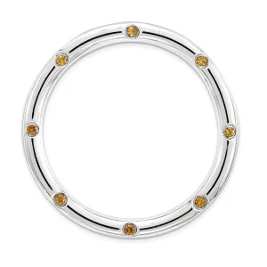 Sterling Silver Stackable Expressions Large Polished Citrine Chain Slide
