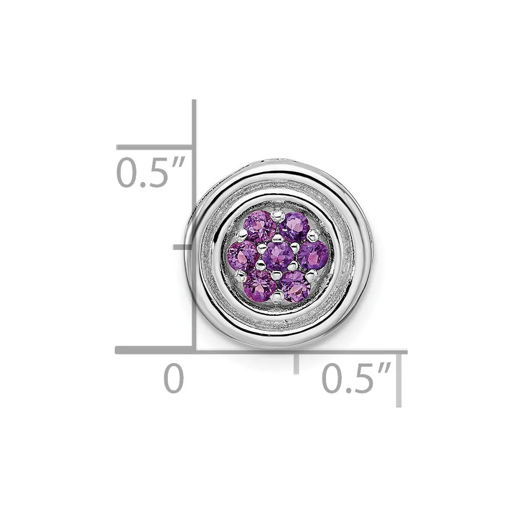 Sterling Silver Stackable Expressions Small Polished Amethyst Chain Slide