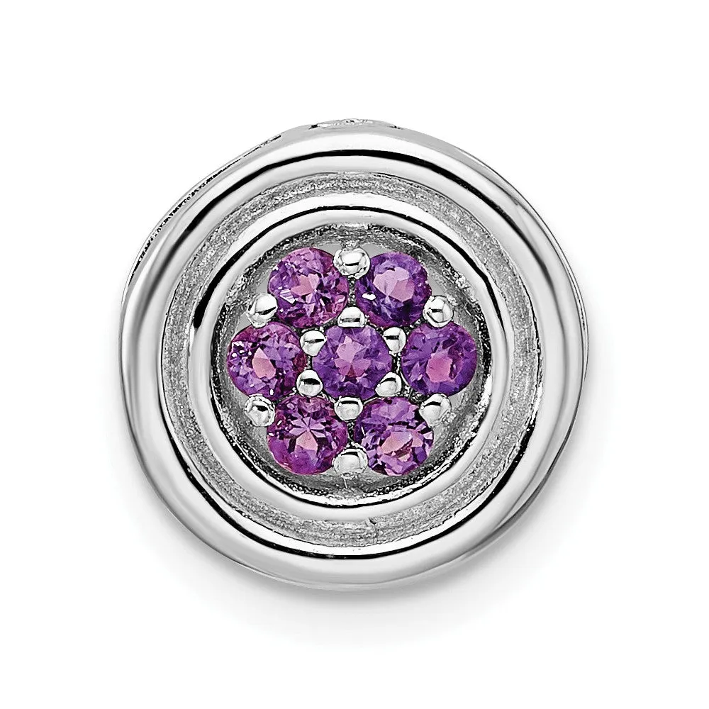 Sterling Silver Stackable Expressions Small Polished Amethyst Chain Slide