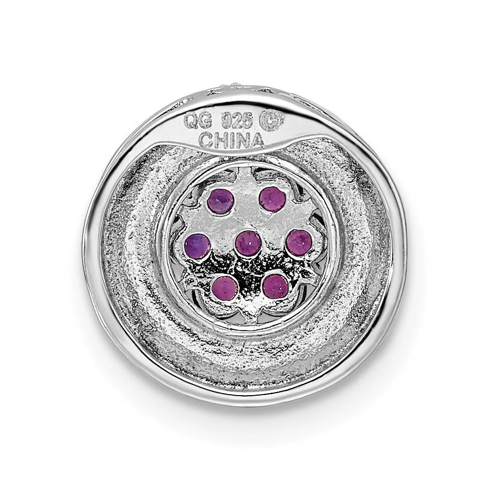 Sterling Silver Stackable Expressions Small Polished Amethyst Chain Slide