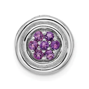 Sterling Silver Stackable Expressions Small Polished Amethyst Chain Slide