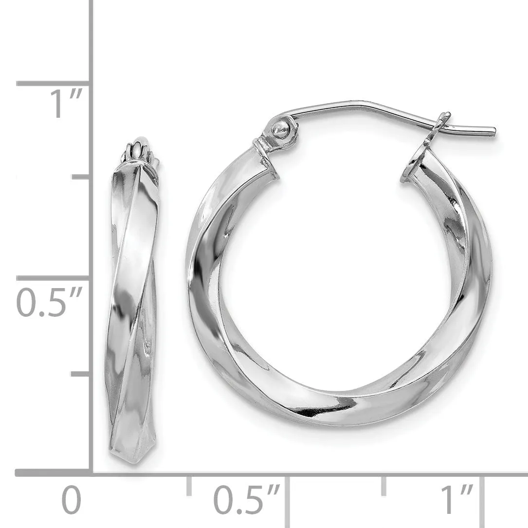 Sterling Silver Twisted Hoop Earrings