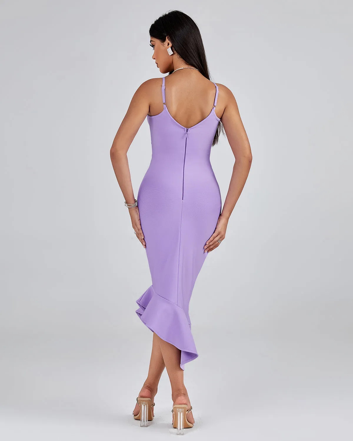 Strappy Fishtail Midi Bandage Dress