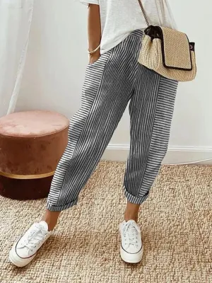 Striped Casual Pants | Lightweight | Relaxed Fit