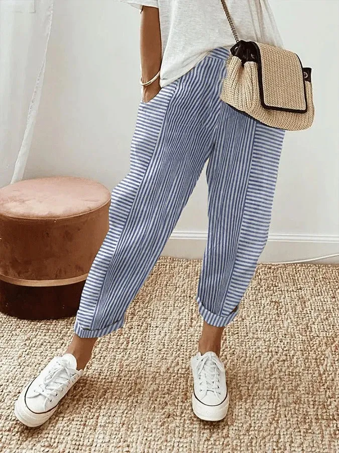 Striped Casual Pants | Lightweight | Relaxed Fit