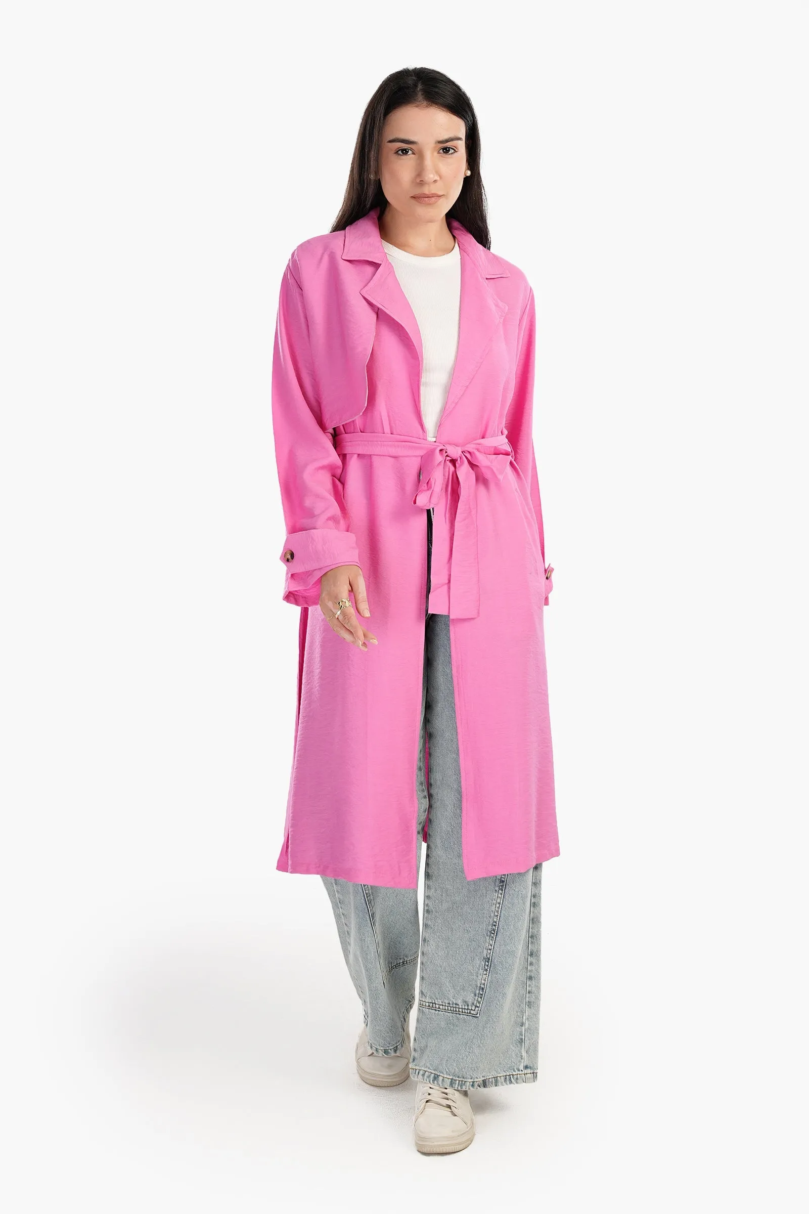 Summer Lightweight Trench Coat - Pink