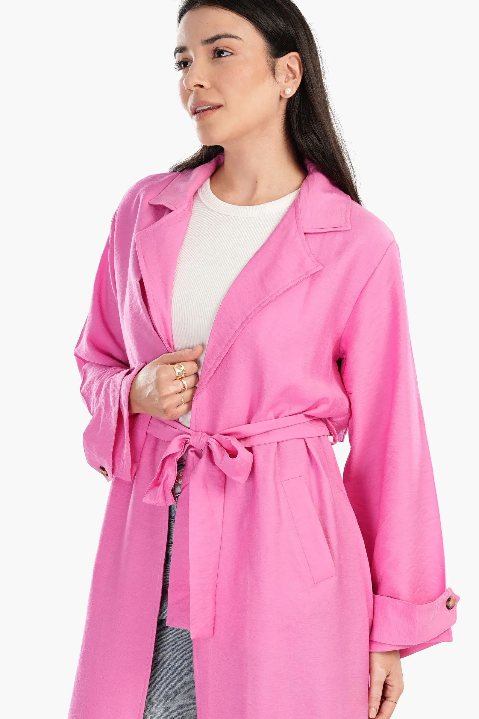 Summer Lightweight Trench Coat - Pink