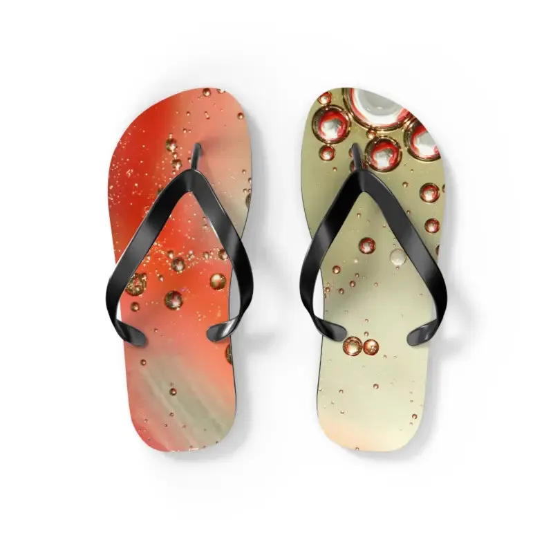 Summer Vibes Flip Flops with Orange Droplets