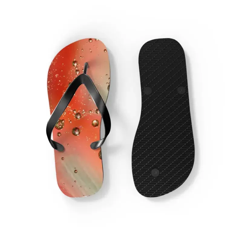 Summer Vibes Flip Flops with Orange Droplets