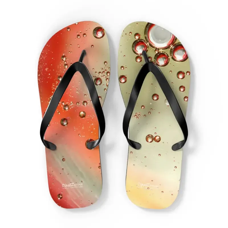 Summer Vibes Flip Flops with Orange Droplets