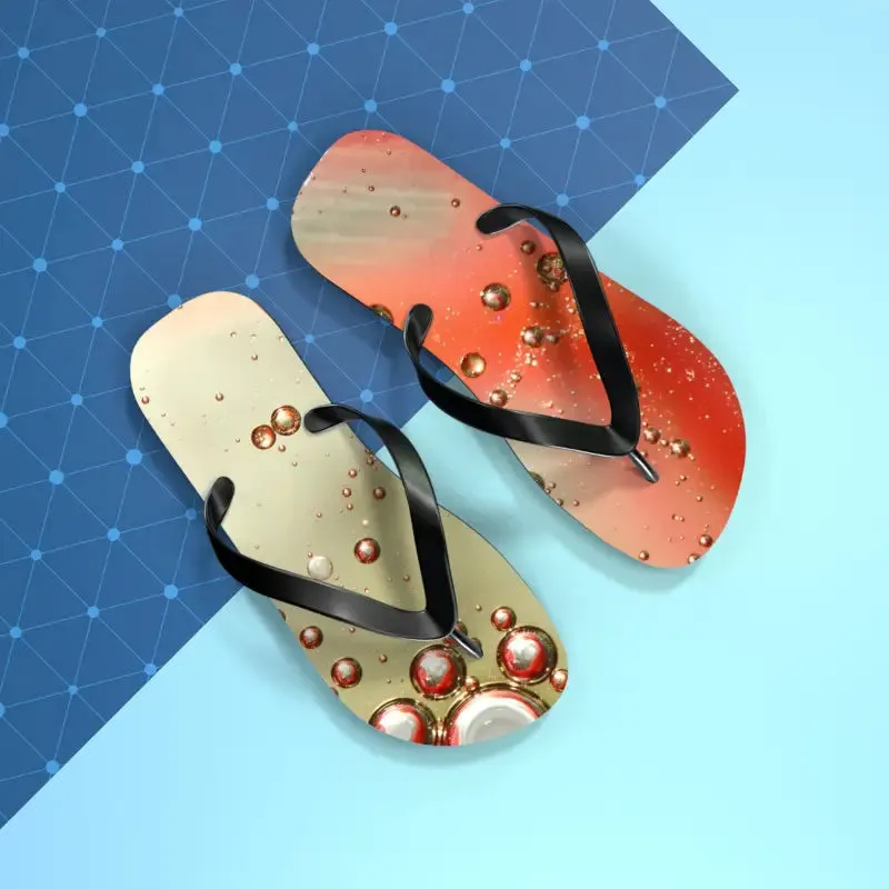 Summer Vibes Flip Flops with Orange Droplets