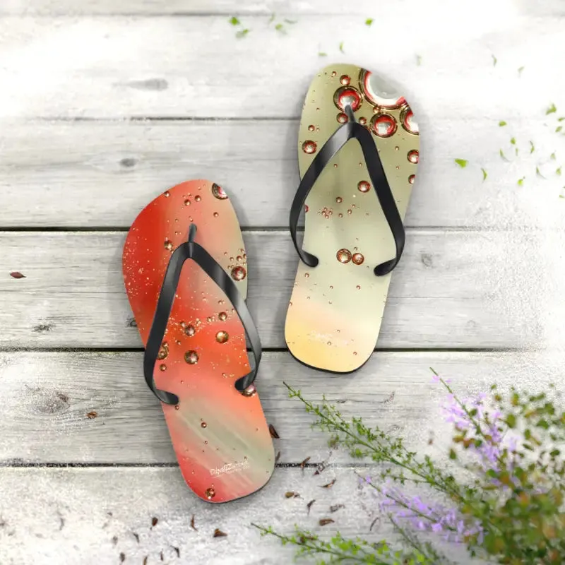 Summer Vibes Flip Flops with Orange Droplets