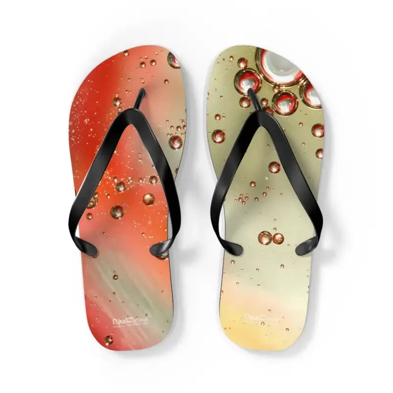 Summer Vibes Flip Flops with Orange Droplets