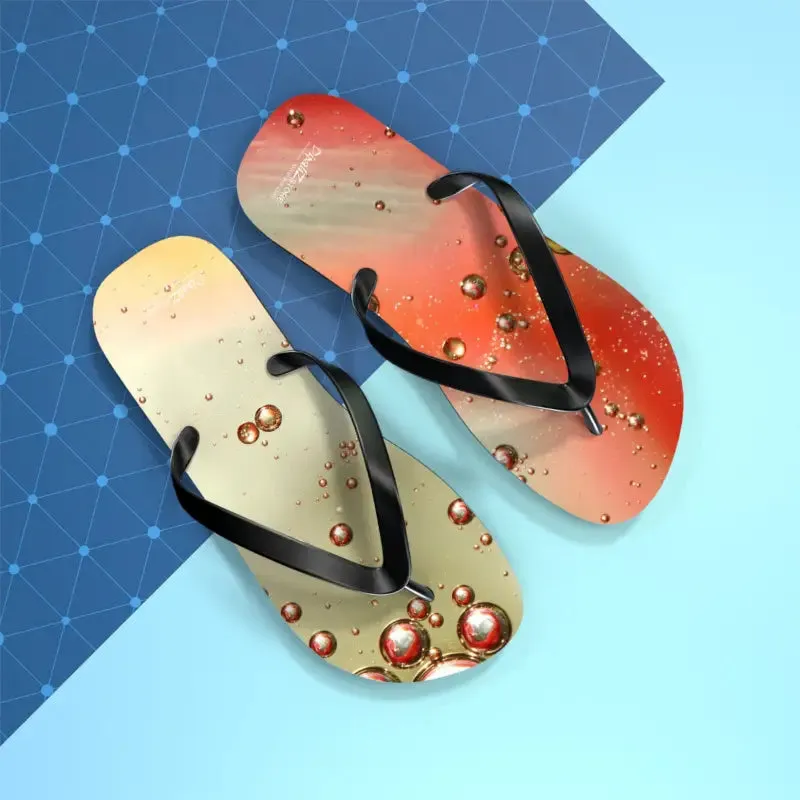 Summer Vibes Flip Flops with Orange Droplets