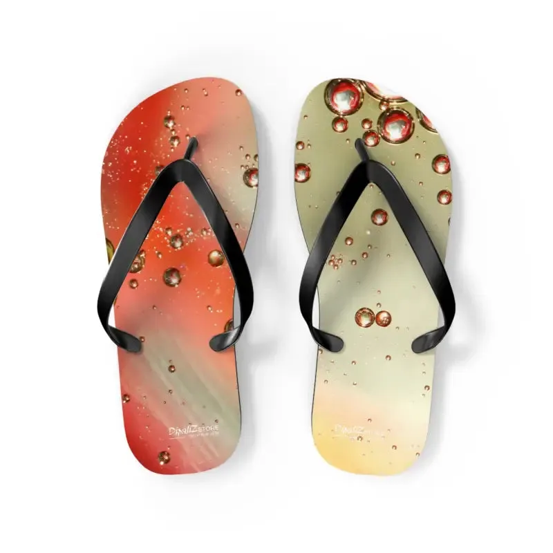 Summer Vibes Flip Flops with Orange Droplets