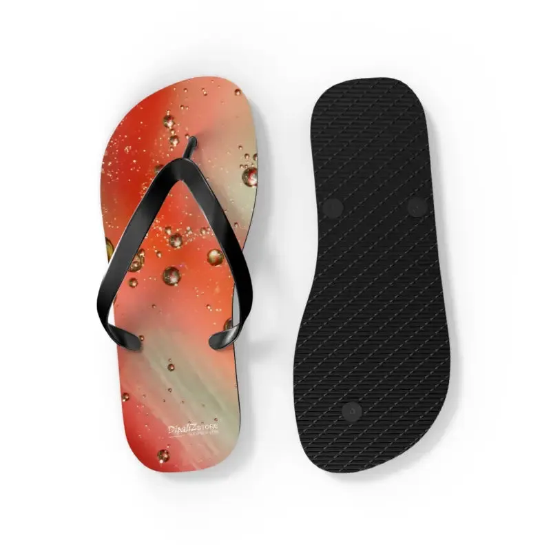 Summer Vibes Flip Flops with Orange Droplets