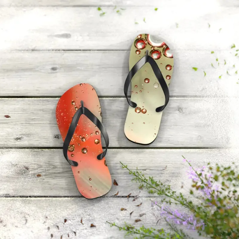 Summer Vibes Flip Flops with Orange Droplets
