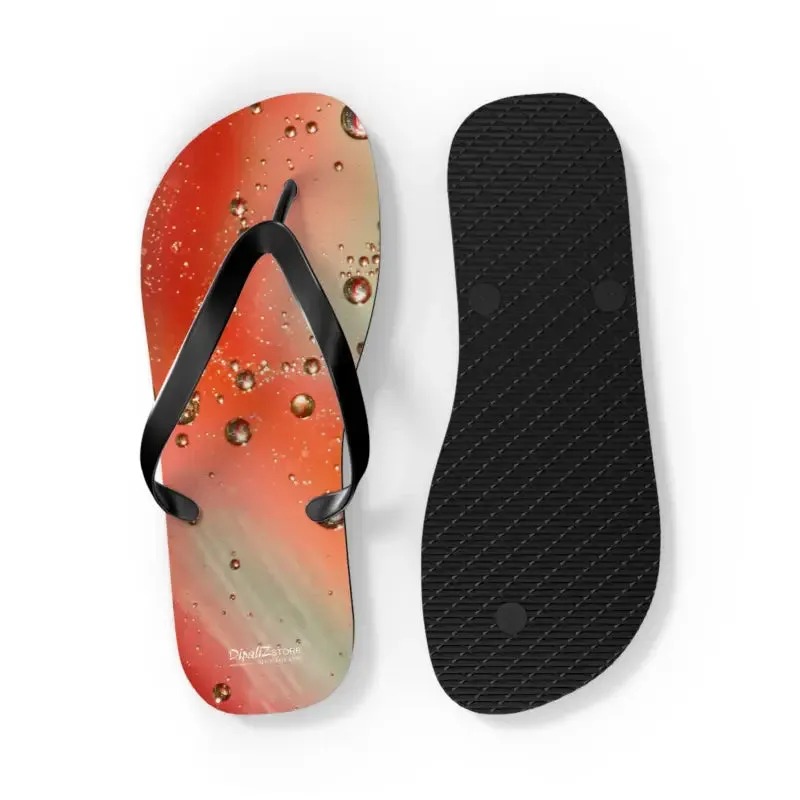 Summer Vibes Flip Flops with Orange Droplets