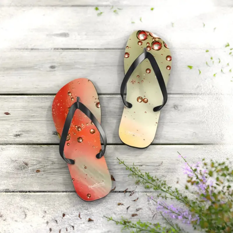 Summer Vibes Flip Flops with Orange Droplets