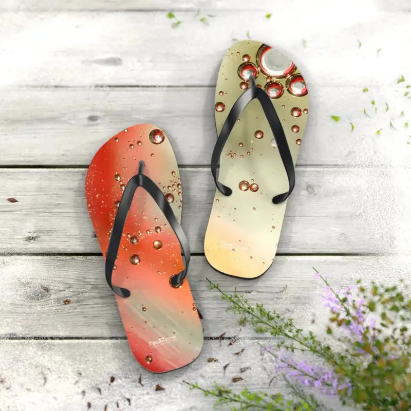 Summer Vibes Flip Flops with Orange Droplets