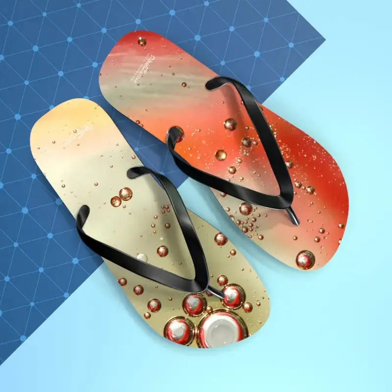 Summer Vibes Flip Flops with Orange Droplets