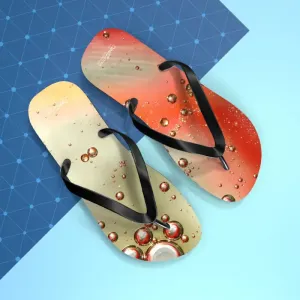 Summer Vibes Flip Flops with Orange Droplets