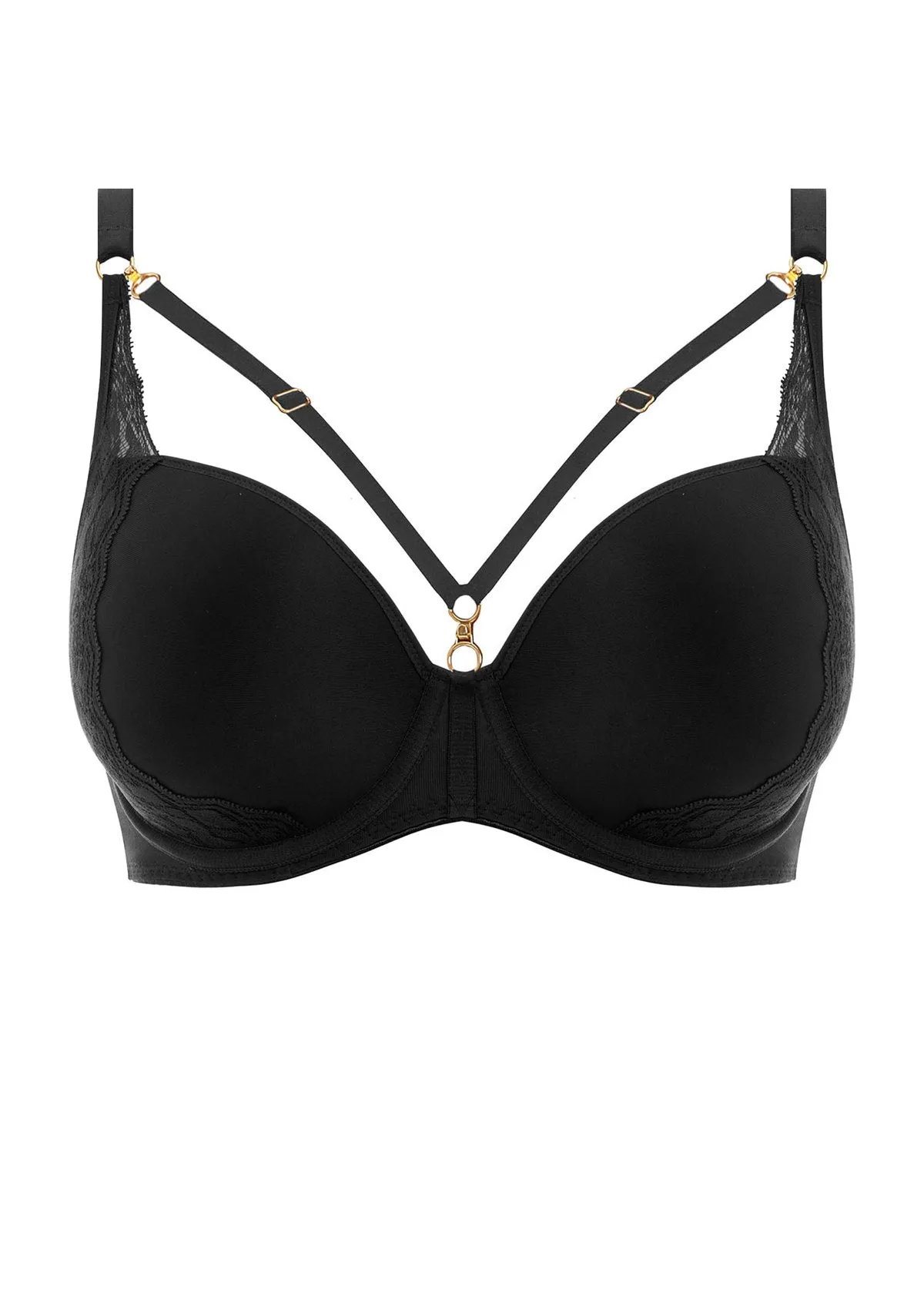 Temptress Plunge Moulded Bra With Removable Cup Straps In Black - Freya