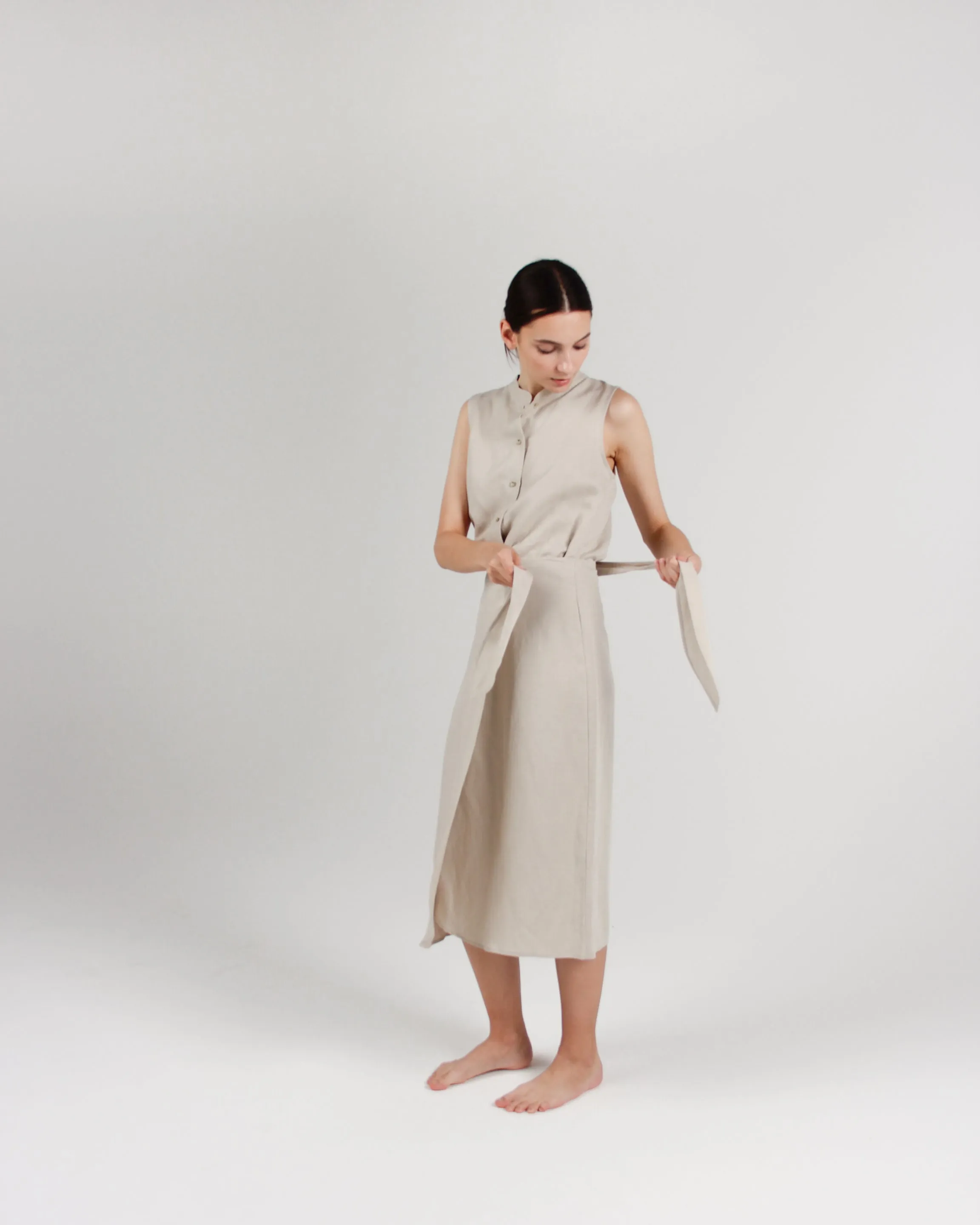 The Midi Wrap Pareo Wrap Skirt in Bone