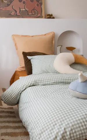 The Midnight Gang Sage Gingham Waterproof Doona Cover