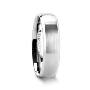Thorsten POLARIS Domed Brushed Finish Tungsten Ring with Polished Bevels - 6mm or 8mm