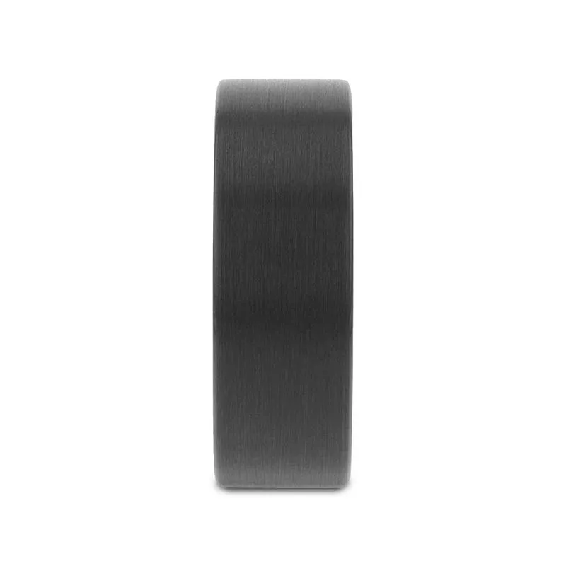 Thorsten SAN ANTONIO Flat Black Tungsten Carbide Band with Brushed Finish - 2mm - 12mm