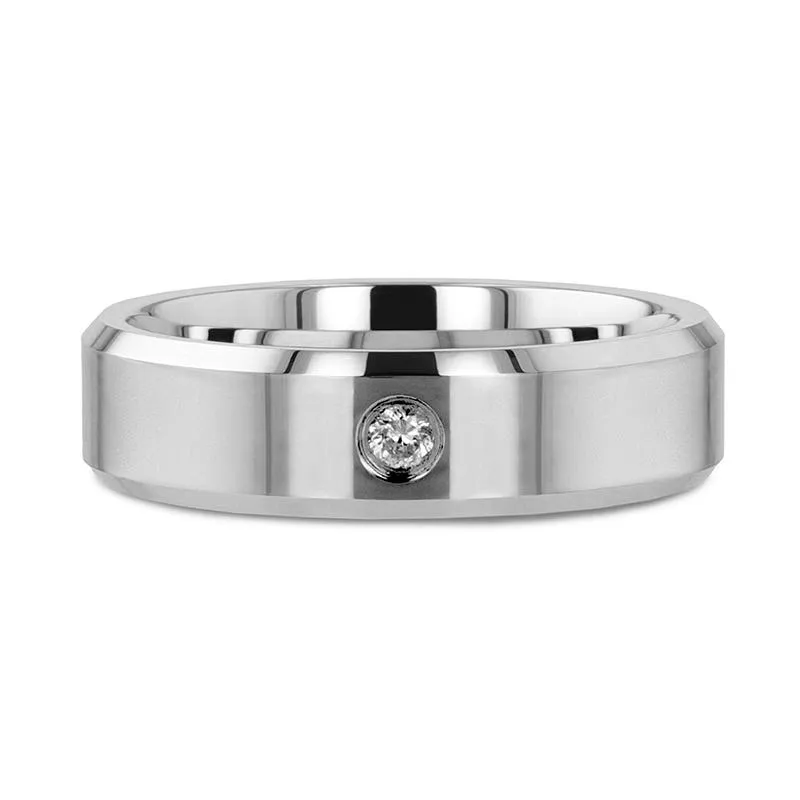 Thorsten WATERFORD Beveled Diamond Tungsten Wedding Band - 6mm & 8mm